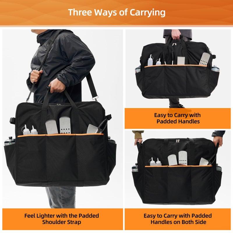 NOELIFE Padded Carry Bag for Blackstone 22 inch Griddle with Hood Lid and Stand, 600D water-resistant Outdoor BBQ Grilling Carry Bag Fit for Model 1891, Black (Bag Only) - Image 5
